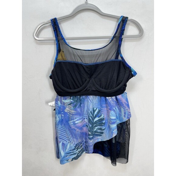 Miraclesuit Tankini Swim Top Sz 8 Royal Palms Mirage Underwire Tummy Control NEW - Picture 7 of 11